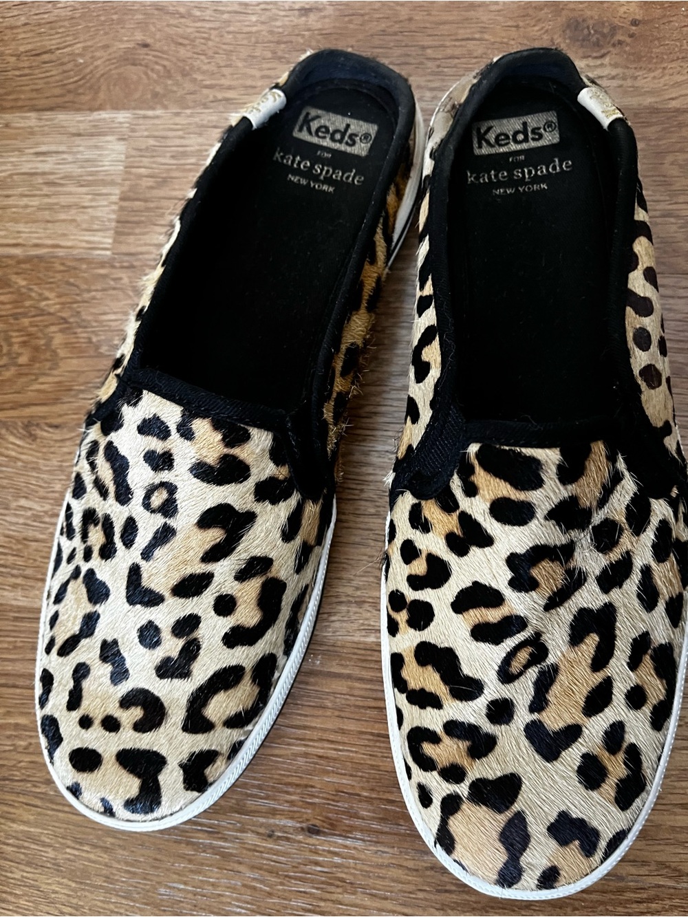 Keds + Kate Spade Leopard Print Slip-On Sneaker Mules - Size 8